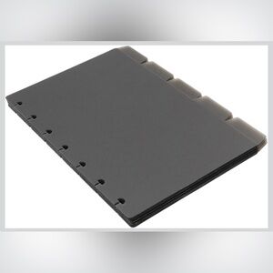 NWT Hevstil 25 Tab Gray Black Disc Bound Dividers Planner